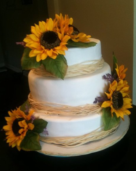 This cake was done for a small outdoor country wedding